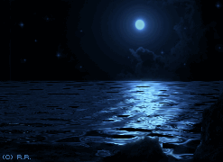 mare con luna in movimento