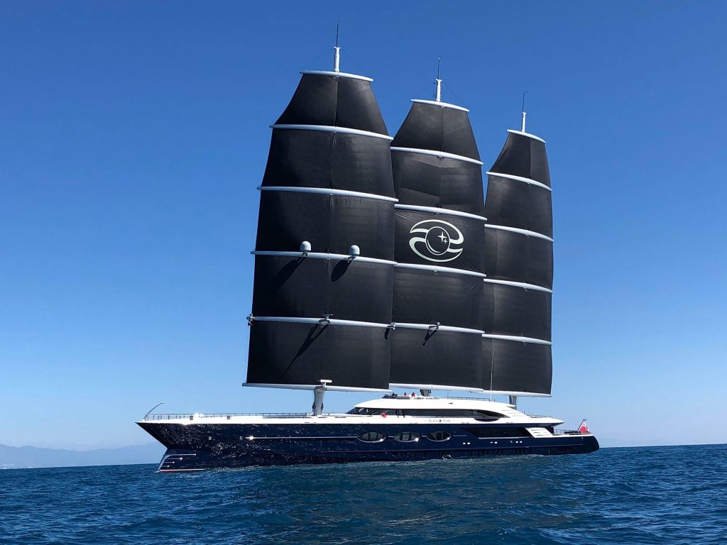 Black Pearl the sailing yacht with the new DynaRig rig 